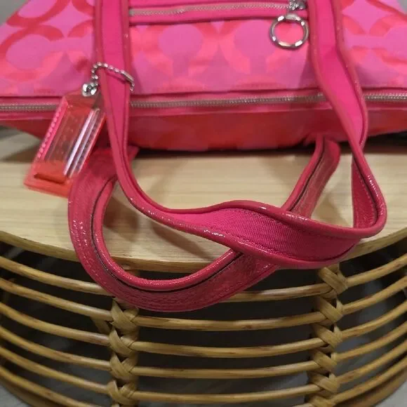 Coach Hot Pink Op Art C Signature Tote Bag